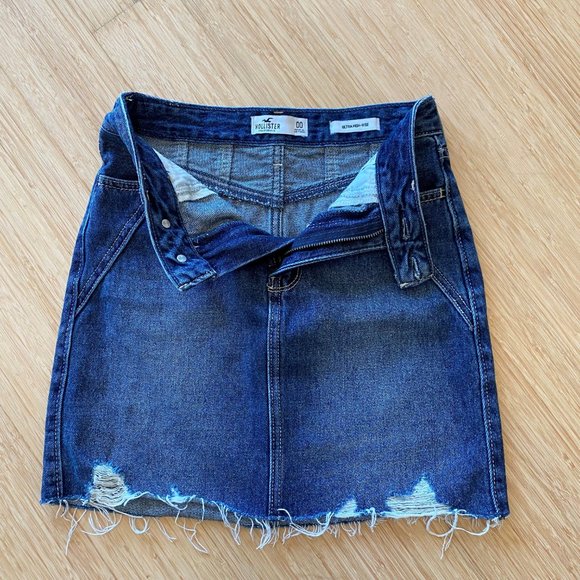 Girl's Hollister Ultra High-Rise Denim Skirt, Size 00 - Picture 4 of 8
